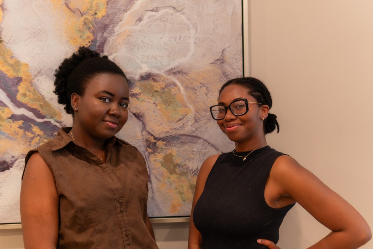 Two women bonding at the event